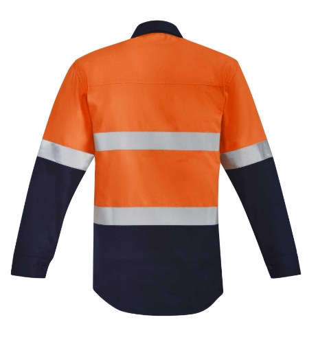 Picture of Syzmik, Mens Orange Flame HRC 2 Hoop Taped Open Front Spliced Shirt